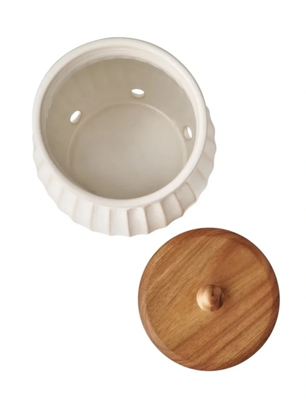 ✨The Pioneer Woman Colette Stoneware Potato Keeper, White